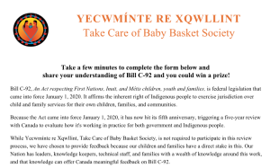 Bill C-92 - 5 Year Review Survey 2026